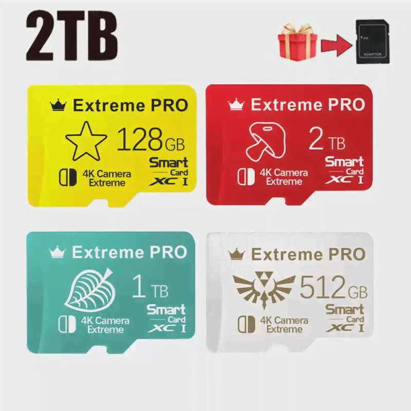 Карта памяти Micro TF SD, 1 ТБ, флэш-карта памяти C10, TF микро-карты 128 ГБ, 256 ГБ, 512 ГБ, U3 V30, 4K, TF-карта для камеры дрона, Nintendo Switch-4